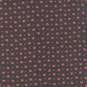 Moda Fabrics Spooky Delight Pumpkins on Raven Black