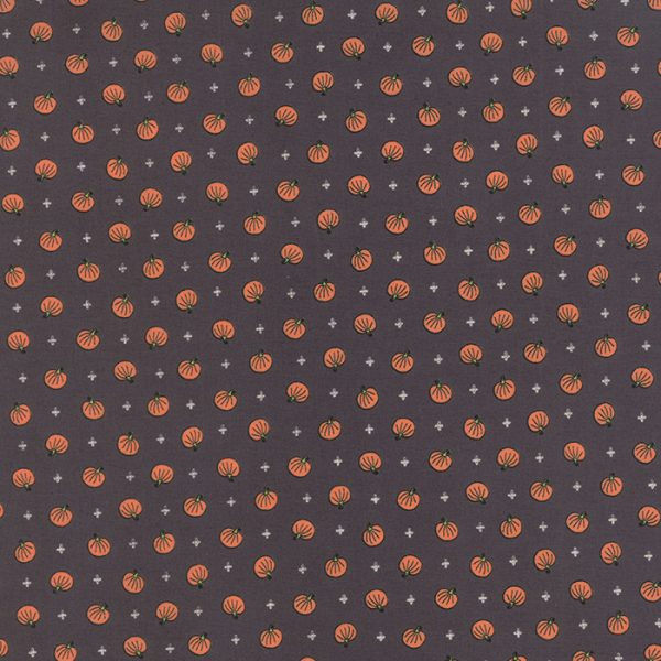 Moda Fabrics Spooky Delight Pumpkins on Raven Black