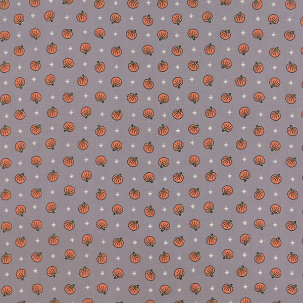 Moda Fabrics Spooky Delight Halloween Pumpkins on Ash Grey