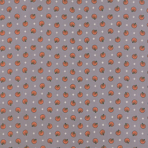 Moda Fabrics Spooky Delight Halloween Pumpkins on Ash Grey