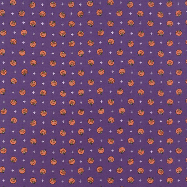 Moda FabricsSpooky Delight Halloween Pumpkins on Potion Purple