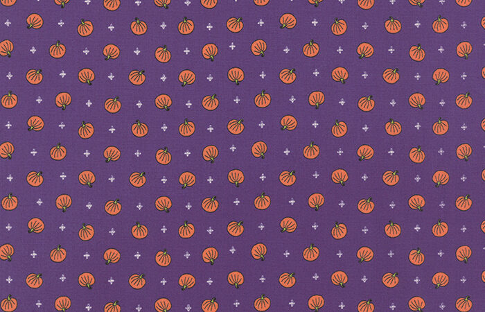 Moda Spooky Delight Pumpkins on Purple
