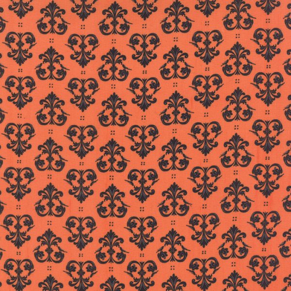 Moda Fabrics Spooky Delight Midnight Ravens on Pumpkin