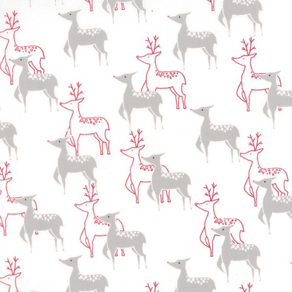 Moda Fabrics Jol Collection Reindeer on Snow White