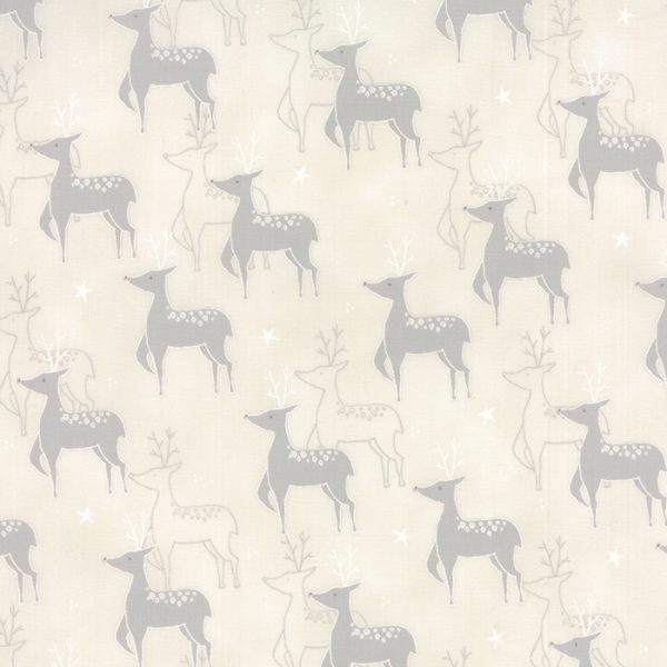 Moda Fabrics Jol Collection Grey Reindeer on Cream
