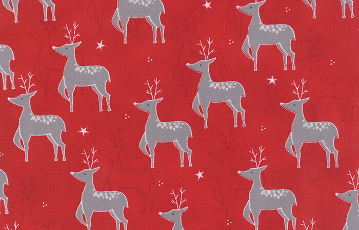 Moda Jol Grey Reindeer on Red