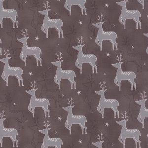 Moda Fabrics Jol Collection Grey Reindeer on Cocoa