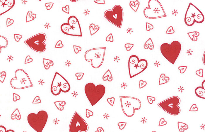 Moda Jol Red Hearts on Snow