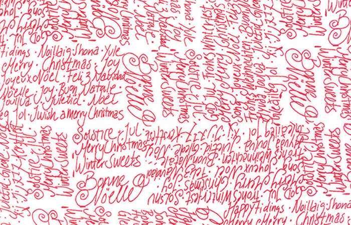 Moda Jol Red on White Christmas Words