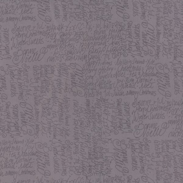 Moda Fabrics Jol Collection Christmas Words in Tonal Grey