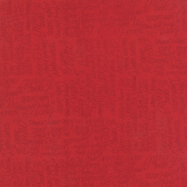 Moda Fabrics Jol Collection Christmas Words in Tonal Red