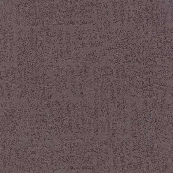 Moda Fabrics Jol Collection Christmas Words in Tonal Cocoa
