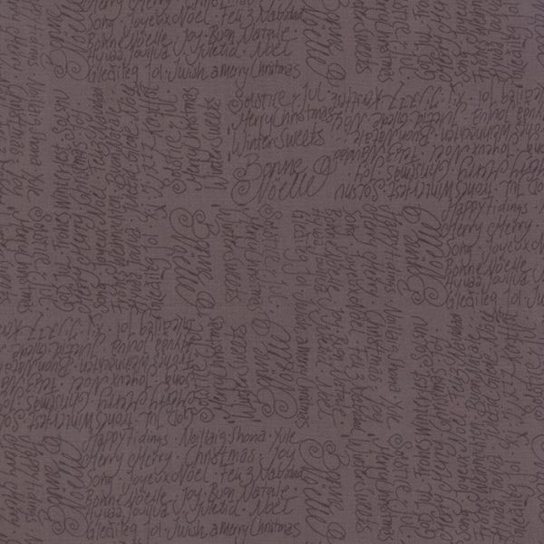 Moda Fabrics Jol Collection Christmas Words in Tonal Cocoa