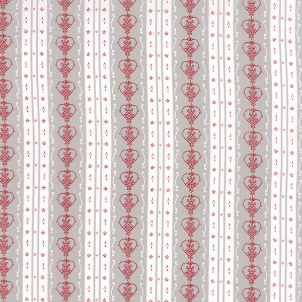 Moda Fabrics Jol Collection Red Nordic Heart Stripe