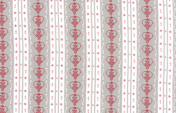 Moda Jol Red Nordic Heart Stripe