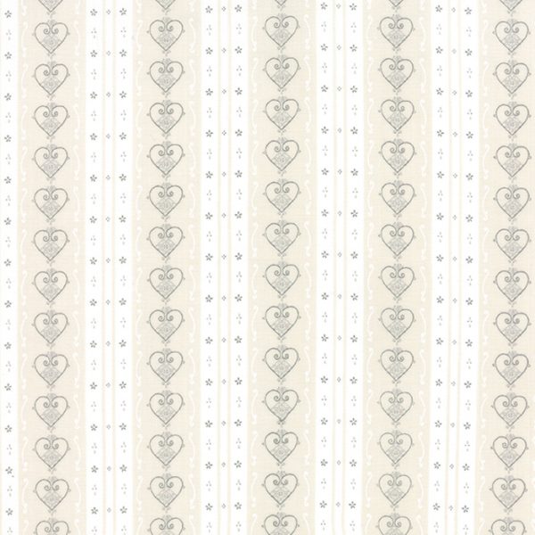 Moda Fabrics Jol Collection Cream Nordic Heart Stripe