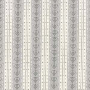 Moda Fabrics Jol Collection Grey Nordic Heart Stripe