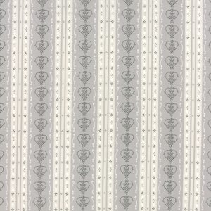 Moda Fabrics Jol Collection Grey Nordic Heart Stripe