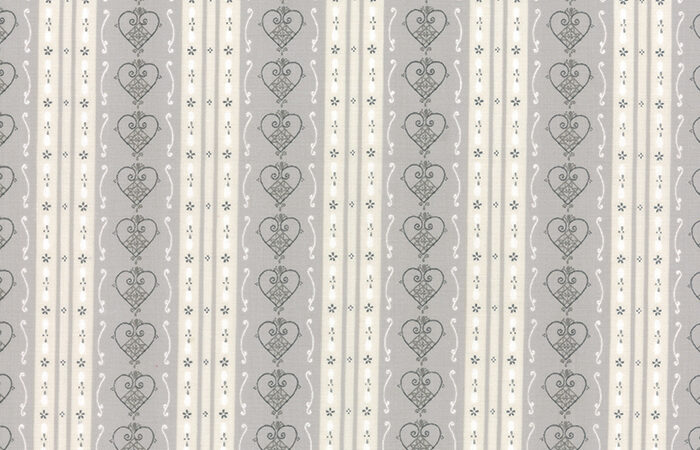 Moda Jol Grey Nordic Heart Stripe