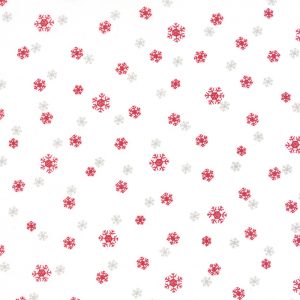 Moda Fabrics Jol Collection Red Snowflakes on White