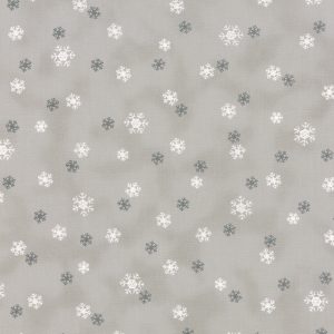 Moda Fabrics Jol Collection White Snowflakes on Light Grey