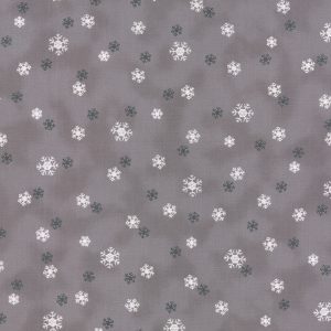 Moda Fabrics Jol Collection White Snowflakes on Grey