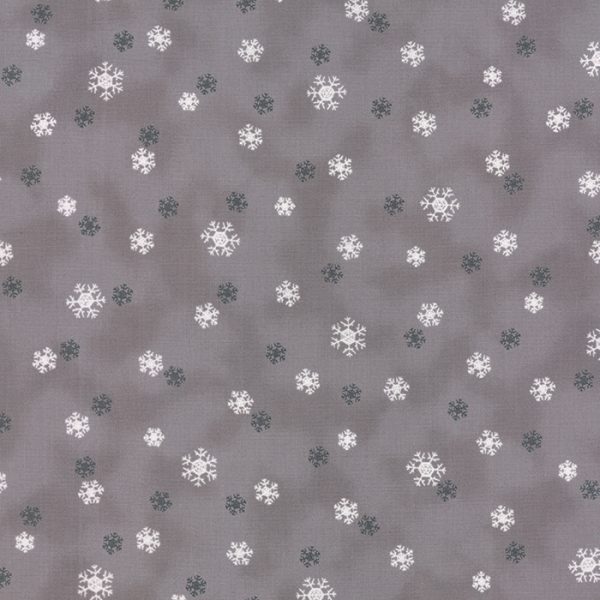 Moda Fabrics Jol Collection White Snowflakes on Grey