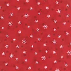 Moda Fabrics Jol Collection White Snowflakes on Red