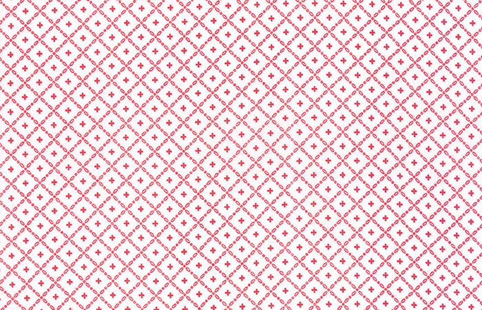 Moda Jol Red Lattice on Snow White