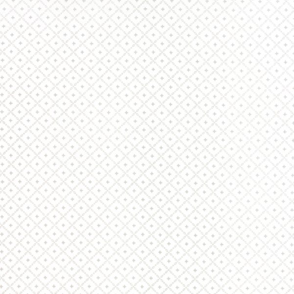 Moda Fabrics Jol Collection Grey Lattice on Snow White