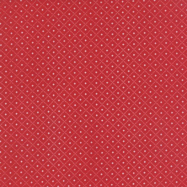 Moda Fabrics Jol Collection White Lattice on Red