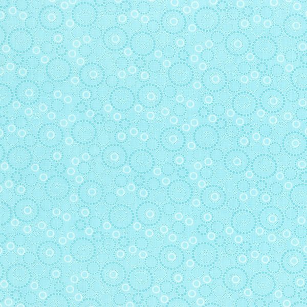 Benartex Fabrics Sunday Ride Beaded Circles Pale Turquoise