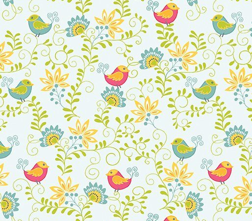Benartex Sunday Ride Country Birds on Pale Aqua