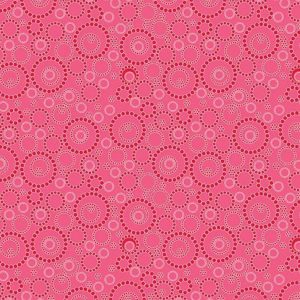 Benartex Fabrics Sunday Ride Beaded Circles Dark Pink