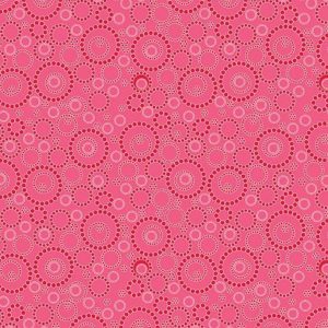 Benartex Fabrics Sunday Ride Beaded Circles Dark Pink