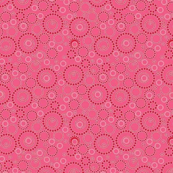 Benartex Fabrics Sunday Ride Beaded Circles Dark Pink
