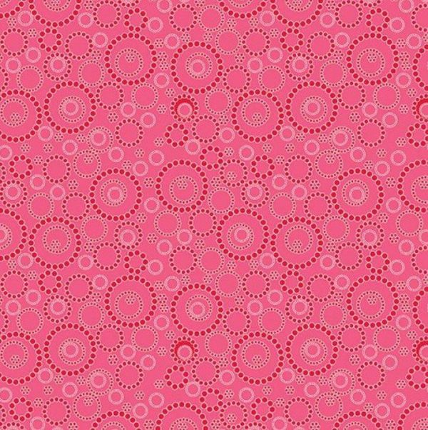 Benartex Fabrics Sunday Ride Beaded Circles Dark Pink