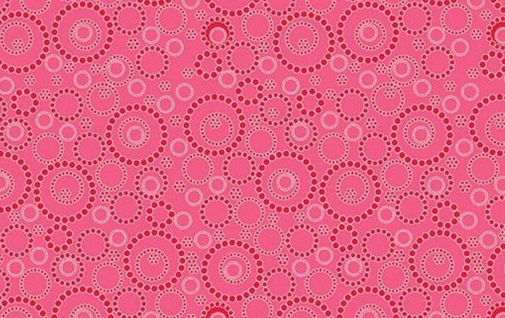 Benartex Sunday Ride Beaded Circles Dark Pink