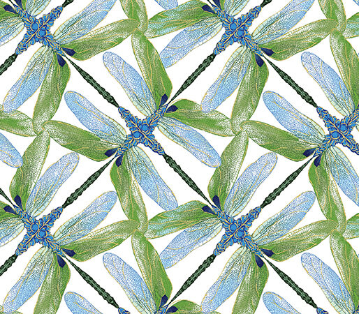 Benartex Dragonfly Dance Geo Pinwheel Blue
