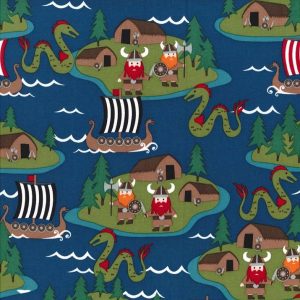 Michael Miller Fabrics Children's Vikings and Longboats