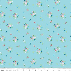 Riley Blake Fabric Kindred Spirits Bouquet Aqua