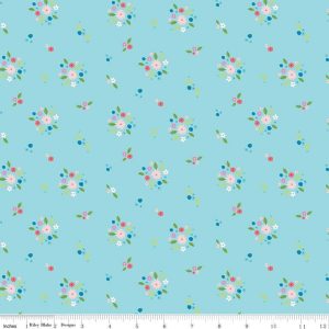 Riley Blake Fabric Kindred Spirits Bouquet Aqua