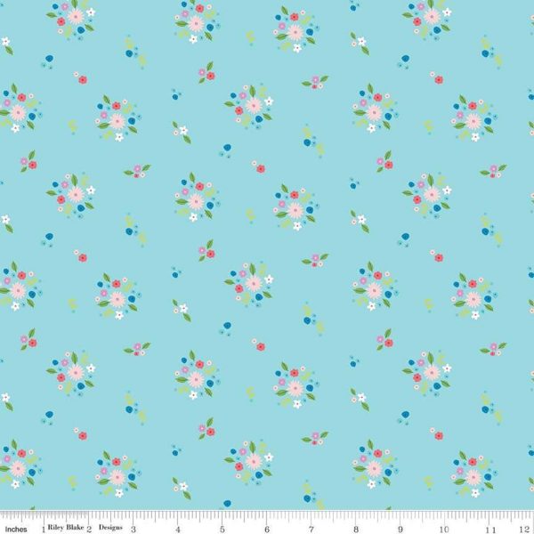 Riley Blake Fabric Kindred Spirits Bouquet Aqua