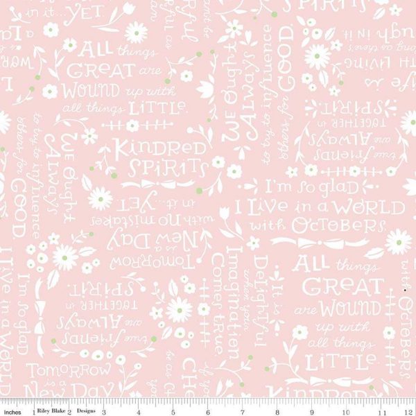 Riley Blake Fabric Kindred Spirits Quotes Pink