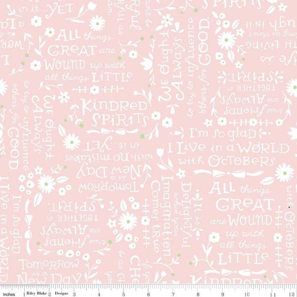 Riley Blake Fabric Kindred Spirits Quotes Pink