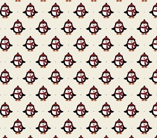 Benartex Jolly Mini Penguins Cream