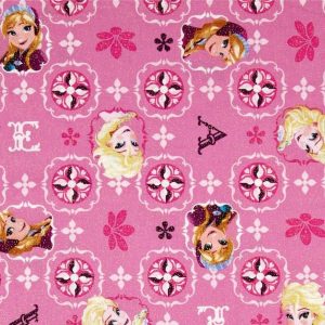 Disney's Frozen Anna & Elsa on a Pink Glittered Background