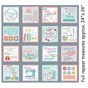Benartex Fabric My Happy Place Block Quilt Panel
