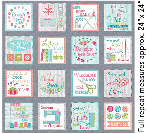 Benartex My Happy Place Block Quilt Panel