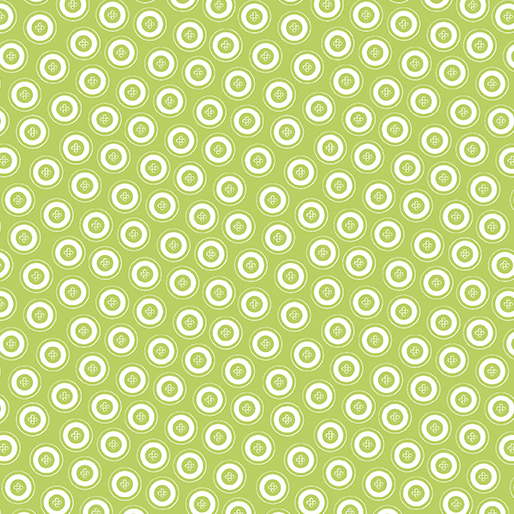 Benartex Fabric My Happy Place Buttons on Green